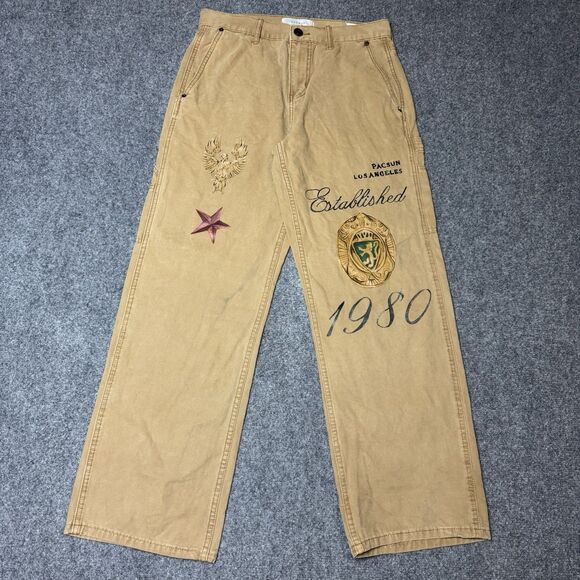 PacSun Baggy Khaki Carpenter Brown Pants 30x30 1980 - Picture 3 of 9